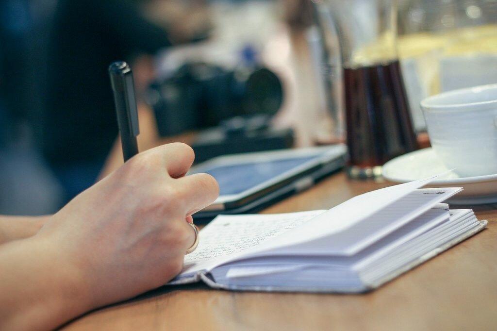 writing on a diary